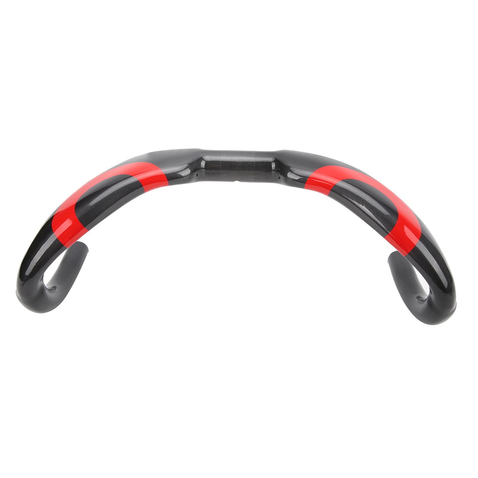 Manillar de Bicicleta de Fibra de Carbono, Manillar Curvado Ultraligero para Bicicletas de Carretera, Diseño Ergonómico para Reducir la Resistencia al Aire, Manillar de Fibra de Ca (Roja)