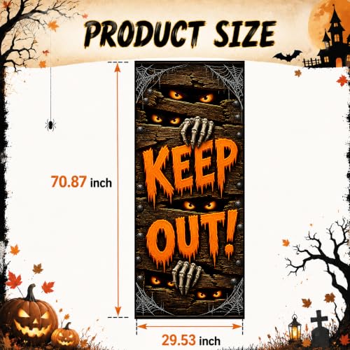 Image of Halloween Door Decorations - Halloween Keep Out Door Cover
