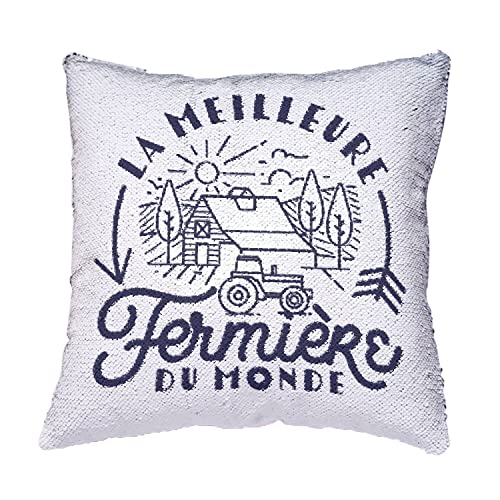 Coussin sequin rouge pour égayer une déco rustique et honorer nos agricultrices - 4