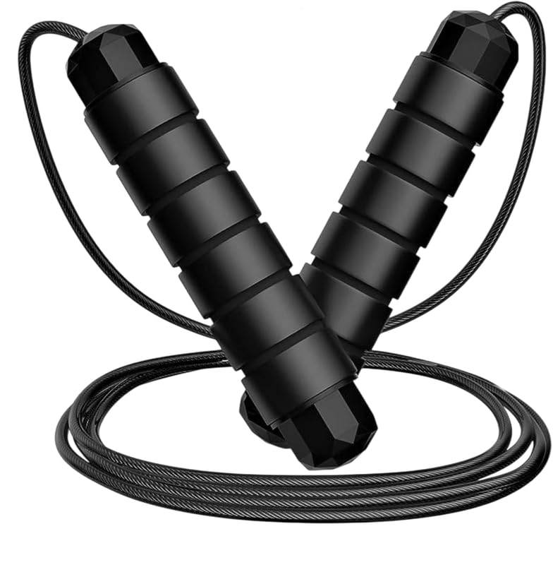 ABSSports CROSSFIT ADJUSTABLE FITNESS SKIPPING ROPE WITH BEARINGS Freestyle Skipping Rope (Black, Length: 275 cm)-image-14