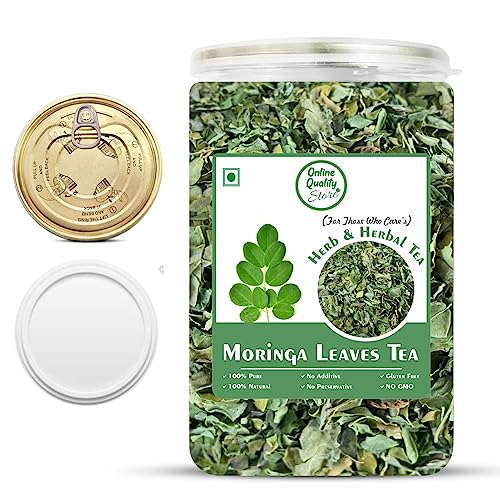Image of Online Quality Store Moringa Leaves Tea - 100g | Drumstick Leaf Herbal Infusion | Green Botanical Brew | Pure & Dried Beverage