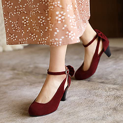 Gicoiz Mary Jane Block Heels Women Ankle Strap Classic Pumps4