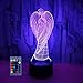 HPBN8 Ltd 3D Angel Night Light Illusion Lamp 7/16 Color Change LED Lamp USB Power Remote Control Table Gift Kids Gifts Decor Decorations Christmas Valentines Gift