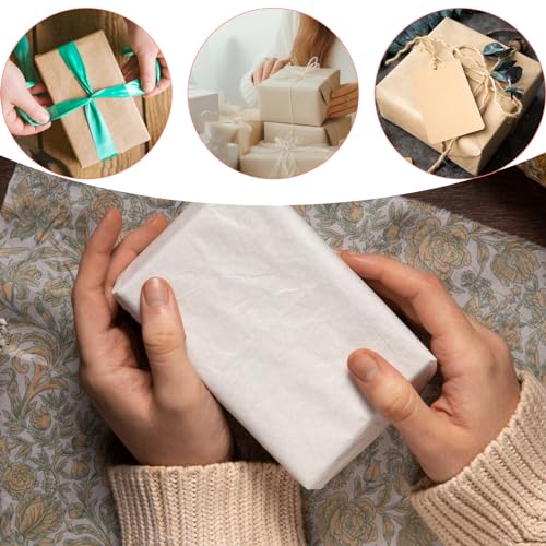 100 Blatt Seidenpapier, Geschenkpapier 50 X 70 Cm, Glanzpapier, Seidenpapier mit 5 Farben für Dekorieren und Verpacken, Basteln von Pompons