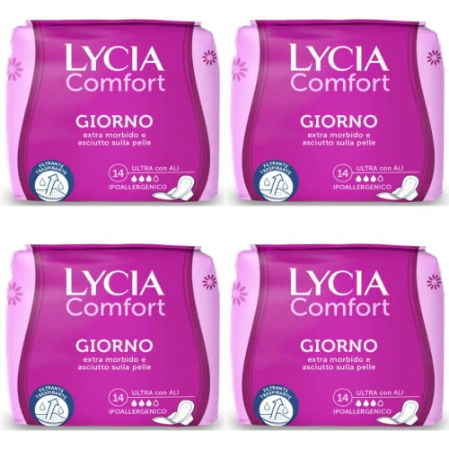 Lycia Assorbenti Ultra Comfort Giorno Con Ali Nuovo Filtrante Dry Soft - Confezione da 4 pz