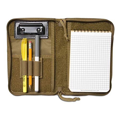Tactical Notebook Covers.com Tacsop Battle Book Cover System For 4X6” Notebooks, With 6 Pleated Pen/Marker Slots, Zippered Case (In Multicam) #TOP6