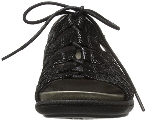 Aravon Women's Bromly Ghillie Flat Sandal, Black, 7 Narrow #TOP1