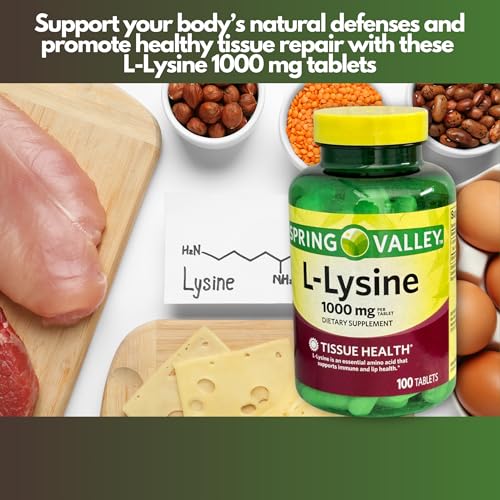 L lysine 1000mg- Essential Amino Acid Tablets, 100ct (Pack of 1) - Thumbnail 2