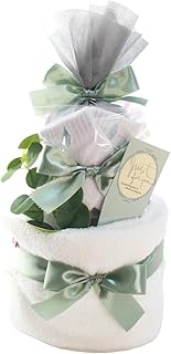 BABYBEANS おむつケーキ 出産祝い ベビーギフト 男の子 女の子 おむつケーキ 出産祝い 今治タオル (男の子向け・ブルーソックス)