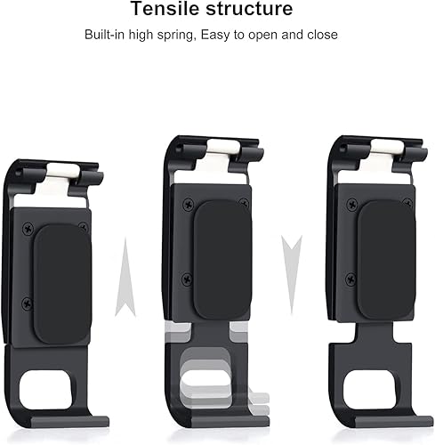 Miniatura 6 de Puerta lateral de repuesto de aluminio para GoPro Hero 13 12 11 10 9 negro, cubierta de batería con orificio de carga para Go Pro 9 10 11 12 13