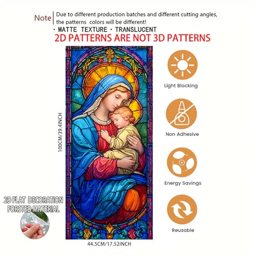 Película para ventana navideña con diseño Holy Family 44x100 cm miniatura 5