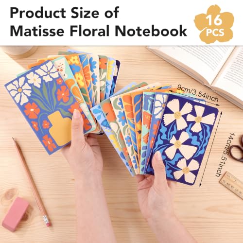 Image of BESARME 16 Pack Mini Inspirational Notebooks, Mini Kraft Journals Bulk Small Lined Pocket Notebook for Students School Supplies Employee Appreciation Gifts