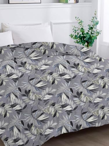 Image of HOMEKART 220 GSM Reversible Microfiber AC Comforter for King Size Bed | 3-Layer Quilted All-Season Duvet for Mild Winter | Soft & Breathable (220 x 240 cm, Floral, Grey & Black)