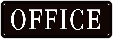 The Office Door Sign for Home and Business，Self-Adhesive Waterproof and Fade-Resistant Modern Office Sign Sticker for House，Business，Door, Window（Black）