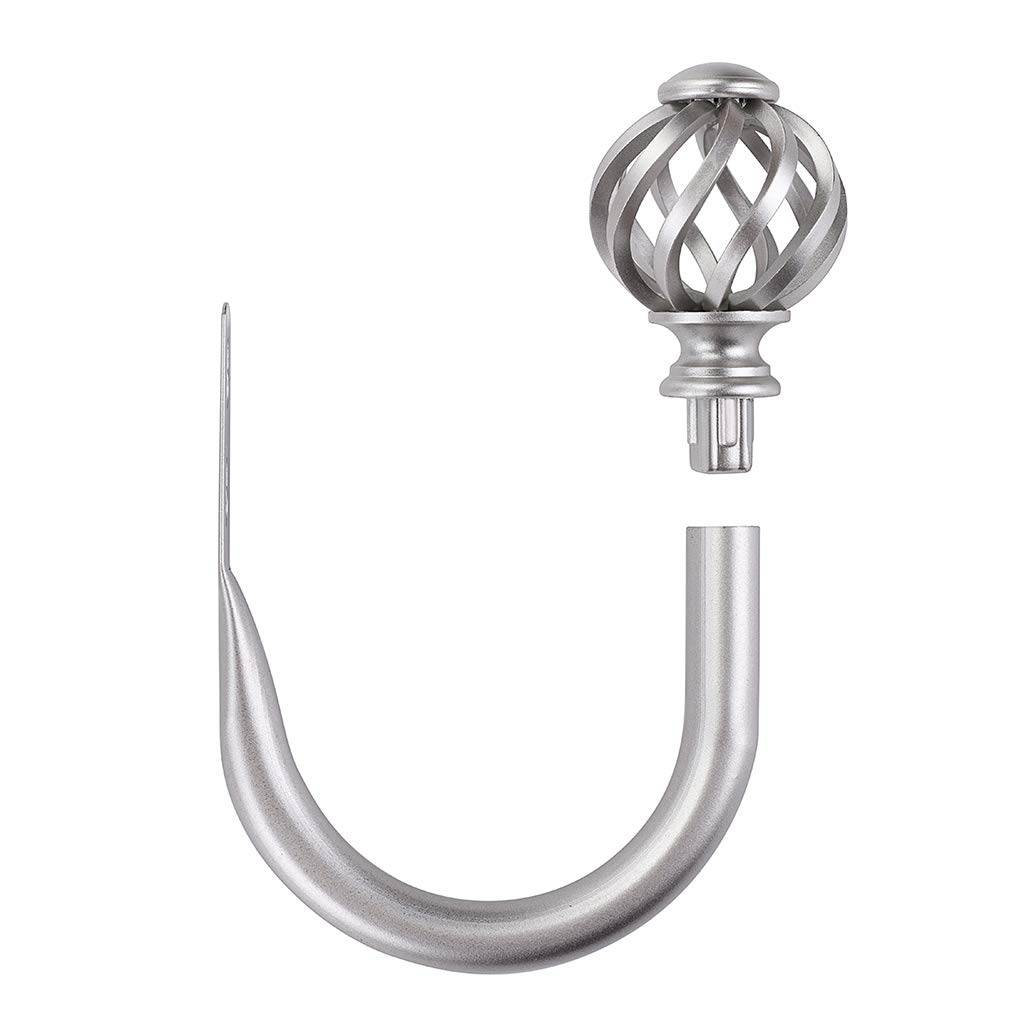BSTKEY Ganci per tende in metallo con design a nido – leggeri e decorativi ( argento, 2 paia