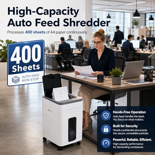 Destructora de papel P5 de 50L con microcorte de alta seguridad y ciclo de 30 min 2