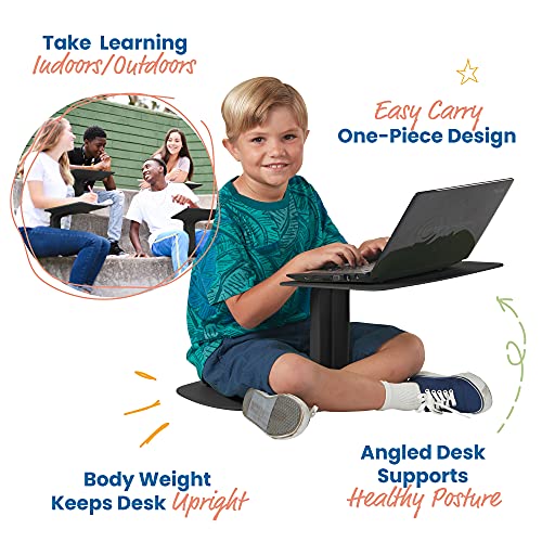 Ecr4Kids The Surf Portable Lap Desk, Flexible Seating, Black, 10-Pack #TOP2