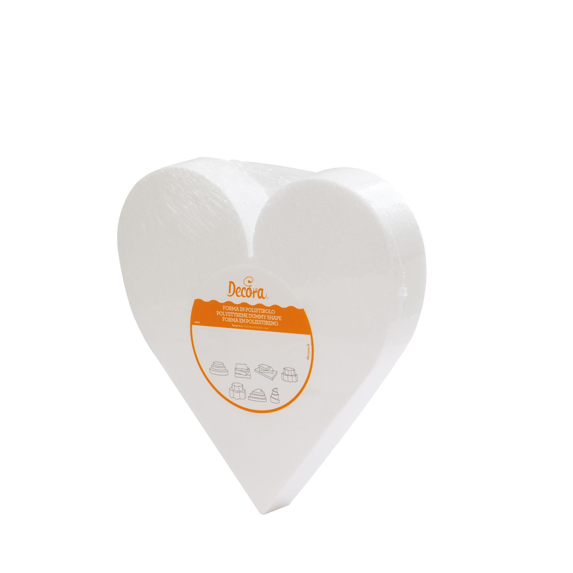 Decora Base Cuore In Polistirolo Bianco H5 30 Cm