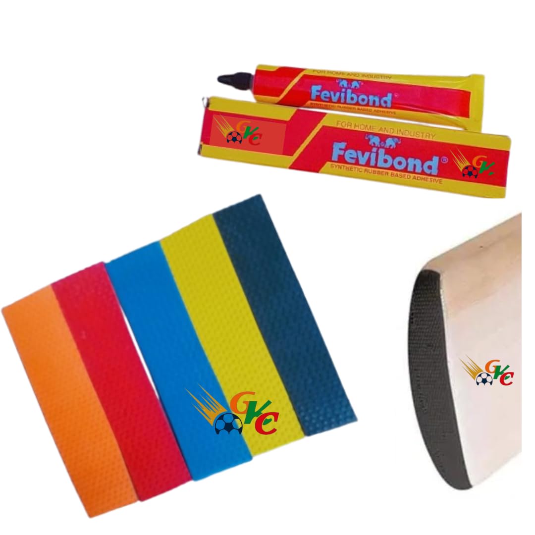GKC Cricket Bat Toe Guard Set with Strong Gum Adhesive Tube , 5 Pieces, Multicolour Protection Kit-picture-14