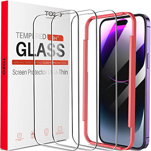 Tozo Compatible For Iphone 14 Pro Max Screen Protector 6.7 Inch 3 Pack Premium Tempered Glass 0.26Mm 9H Hardness 2.5D Film Easy Install 6.7 Inch #TOP5