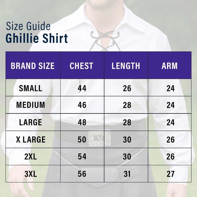 Mens Ghillie Shirt Jacobite with Leather Lace - Scottish Kilt Shirt - Traditional Medieval Pirate top