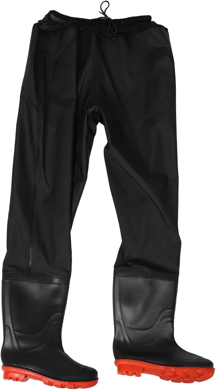 Milisten 1set PVC Fishing Waders for Men Breathable Skid Wading Pants for Fishing Hunting and Outdoor Activities Rain Gear Comfortable Insoles Black