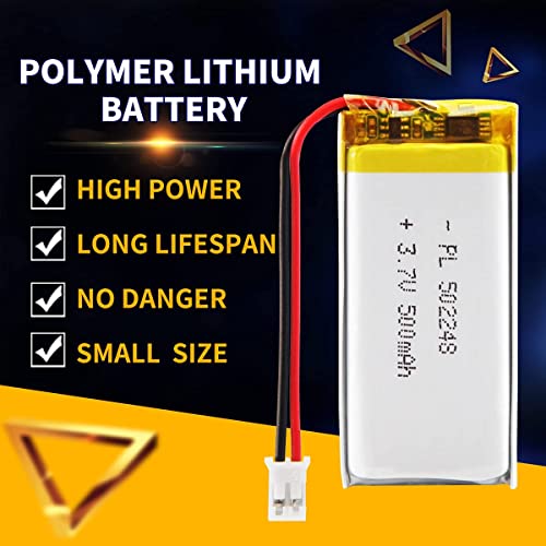 Ydl 3.7V 500Mah 502248 Lipo Battery Rechargeable Lithium Polymer Ion Battery Pack With Ph2.0Mm Jst Connector #TOP4