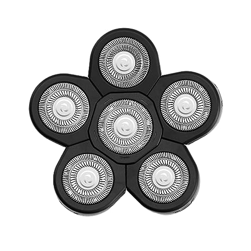 6 Head Replacement Blades,Heads Shavers Replacement Heads,Mens Electric Shavers Alternative Heads,Universal Shaving Head Set(Black)
