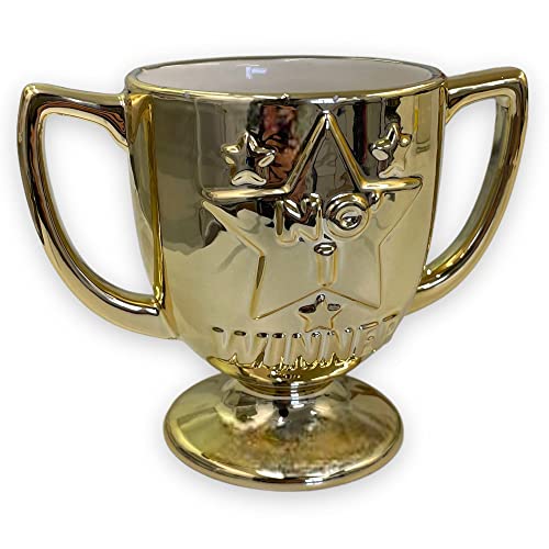 Image of Caribou Living Trophy Cup Novelty Ceramic Gold Mug Cup 400ml for Hot Drinks Tea Coffee Hot Chocolate
