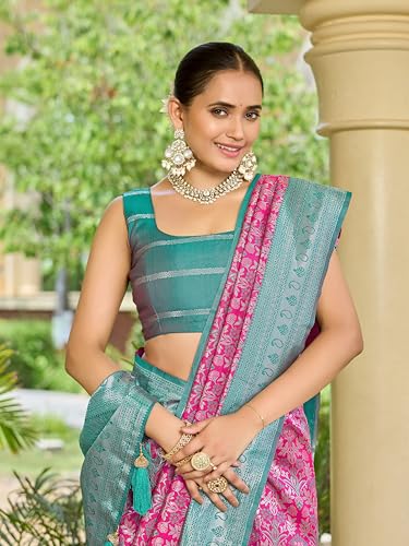 MANOHARI pink banarasi silk saree – image 5