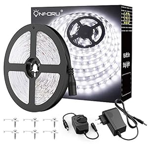 Onforu LED Strip Warmweiss Dimmbar 5M, 3000K LED Streifen Selbstklebend, 300 LEDs Band mit 12V Netzteil, 2835 LED…