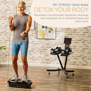 LifePro Hexaplate Lite Vibration Plate Exercise Machine with Magnetic Acupoints -Vibration Plate Machine for Full Body Workout -Vibrating Plate with Loop & Resistance Bands for Fitness
