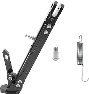 Motorcycle CNC Aluminum Kickstand Adjustable Foot Support For Scooter Electric Motor Motorbike Motocross Dit Pit Bike 260mm-300mm (black)