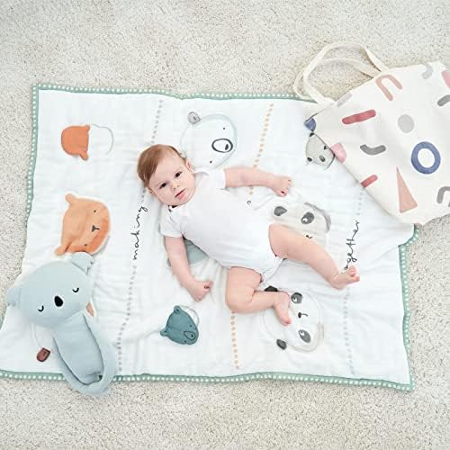 UniNewborn Baby Bed Blanket with Doll Koala, Cotton and Viscose (from Bamboo) Baby Bed Quilt Newborn Blanket for Boys Girls, Swaddling Blanket with Hugging Doll