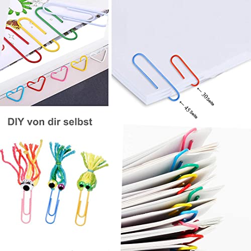 Vinaco Paper Clips Colorful, Medium and Jumbo（1.3 inch & 2 inch） Paper Clips, Durable and Rustproof, Coated Large Paperclips Great for Office School Document Organizing (Multicolor image 7