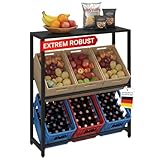 STEELSØN Macondo Getränkekistenregal mit Ablage – stabiles & platzsparendes Getränkeregal für 6 Kisten –Kistenregal Schwarz Metall – Kastenständer für Getränkekisten & Obst – Bierkisten Regal