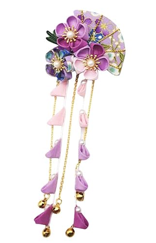 Miniatura 5 de CRB Fashion Kimono tradicional de Tsumami Kanzashi para mujer y niña, traje de boda japonés, asiático, Yukata, lazo para el pelo, flor floral,