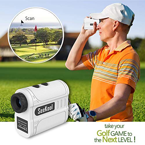 SeeKool-Telemetro-de-Golf-600-metros-Telemetro-Laser-Golf-con-Compensacion-de-Pendiente-Aumento-6X-Modo-de-bloqueo-de-asta-de-bandera-Vibracion-Modo-de-escaneo-IP54-Impermeable-para-Golf-y-Caza