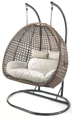 Kobolo Hängekorb Hängesessel Bruno Polyrattan für Zwei Personen...