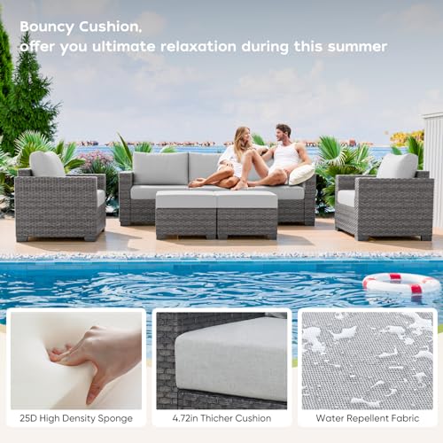 Abcasa Y8L055 Wicker Patio Loveseat,Extra Large Outdoor Love Seat thumb #5