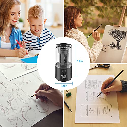 Afmat Electric Long Point Pencil Sharpener, Premium Artist Pencil Sharpener, Labor-Saving Fast Pencil Sharpener For Artist, Plug In Auto Stop, Fit For 6-12Mm Pencils, Ideal For Artist/Long Point Use #TOP6