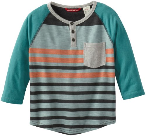 Unionbay Little Boys' Peyton Raglan Henley, Sage Grey, X-Large