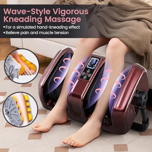 Image of Giantex Foot Massager with Heat and Remote Control, Calf Massager with 3 Massage Settings, Timer, Washable Cover, Adjustable Stand, Foot Massage Machine for Calf Arms Relax, Gift for Women Men (Red)