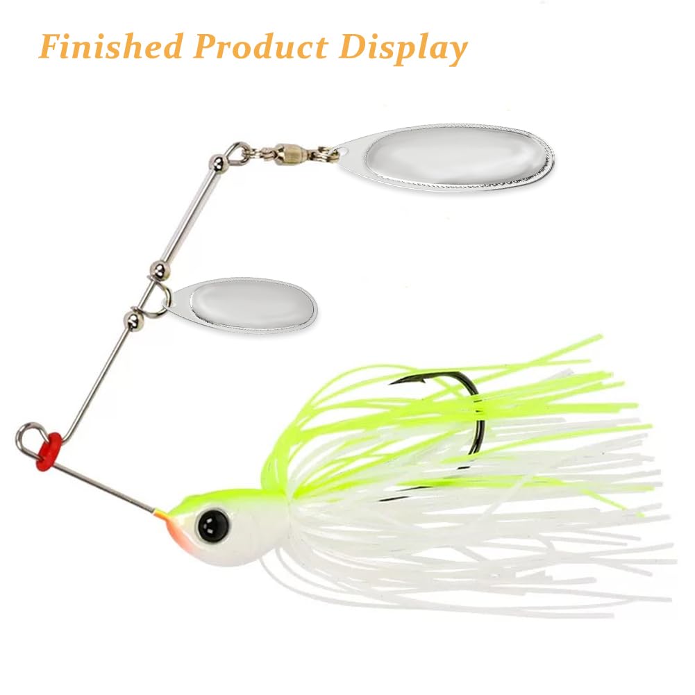 SUPERFINDINGS 60 Pezzi 5 Misure Lame Girevoli Platino Spin Blades Cucchiai Lame Lame Colorado Accessori per Esche Dure Spinner Baits Cucchiai Montature per La Realizzazione