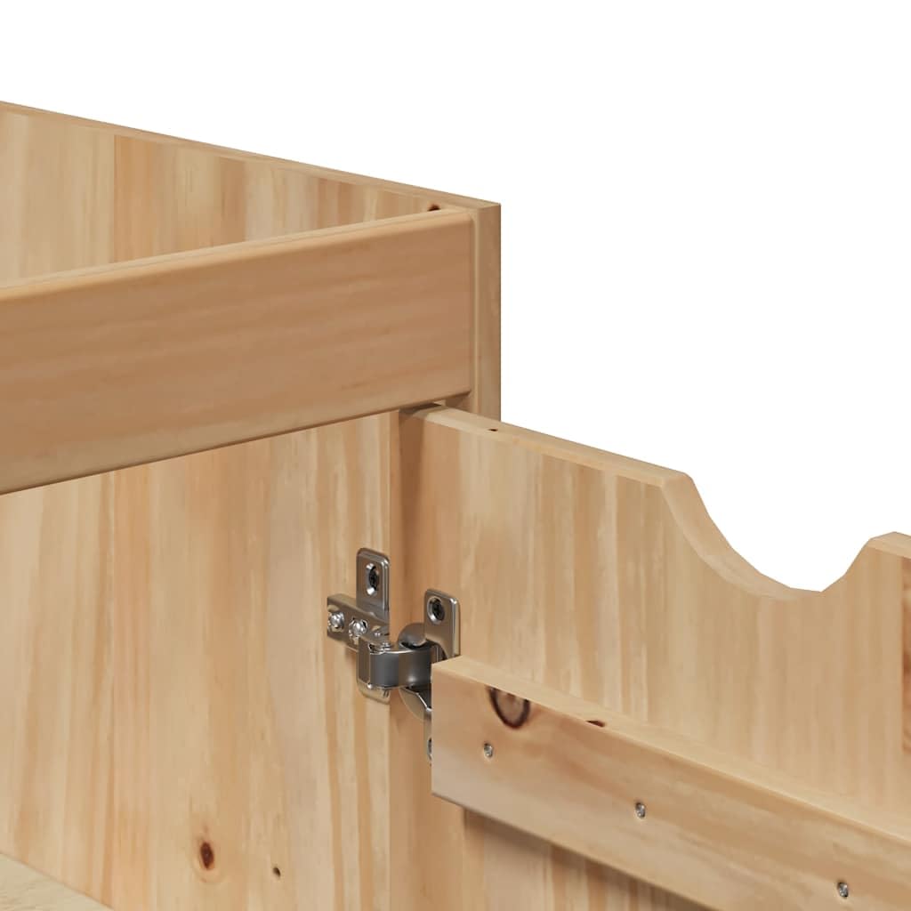 Mueble lavabo OTTA de madera maciza de pino 59 x 40 x 80 cm con acabado en cera de miel, mueble de baño con 2 puertas, espacio de almacenamiento para lavabo y baño
