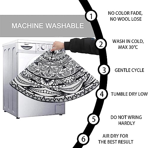 Hebe 6 Ft Boho Round Rug For Bedroom Living Room Circle Bohemian Area Rug Washable Mandala Accent Throw Rugs Non Slip Soft Floor Mat Carpet For Living Room Sofa Bath Room Nursery #TOP5