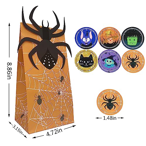 Haobell Halloween Treat Bags - 24 Pcs Halloween Trick Or Treat Goody Gags Gift Bags, 24 Pcs Halloween Stickers, Halloween Goodie Bags Party Supplies thumb #2