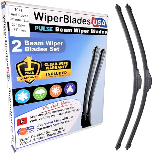 Wiper Blades Set/2 fits Land Rover Defender 110 2022 w/1yr Wear Warranty