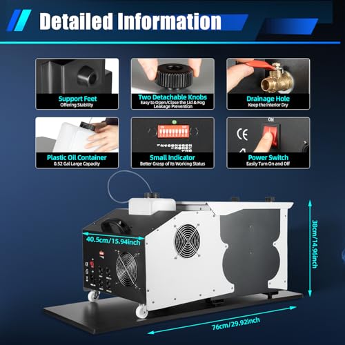 Máquina de humo efecto baja posición 3000W con control miniatura 2