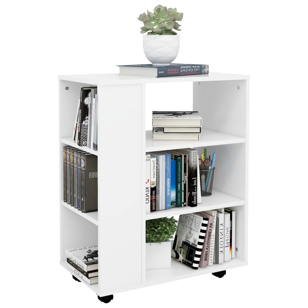 vidaXL Mobiletto con Rotelle Bianco 60x35x75cm in Legno Ingegnerizzato